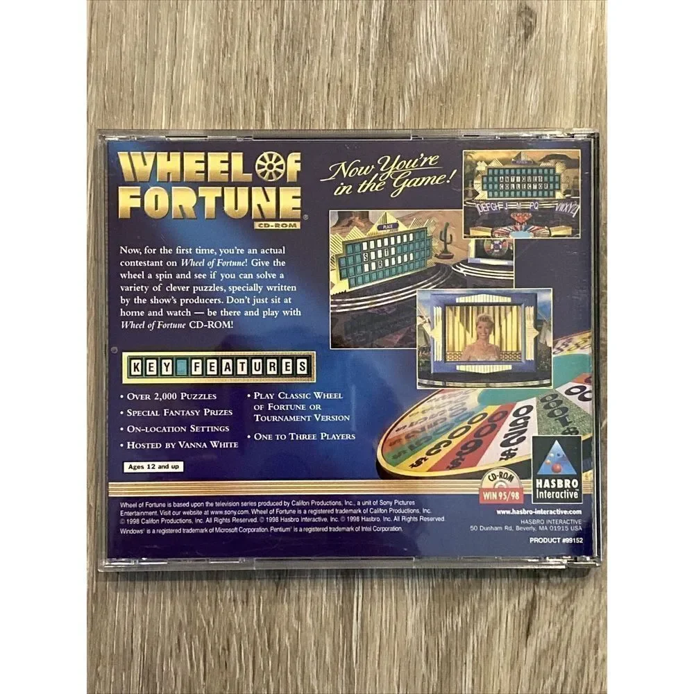 Vtg Wheel of Fortune CD-ROM (PC Computer Game 1998) 1st Edition- preowned-